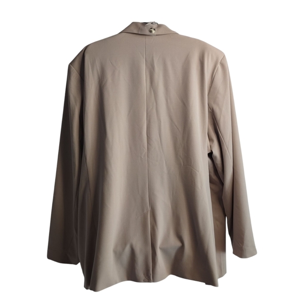 Nine West Blazer Women's Beige Double Breasted Plus Size Blazer Jacket Sz 4X NWT - Picture 2 of 8